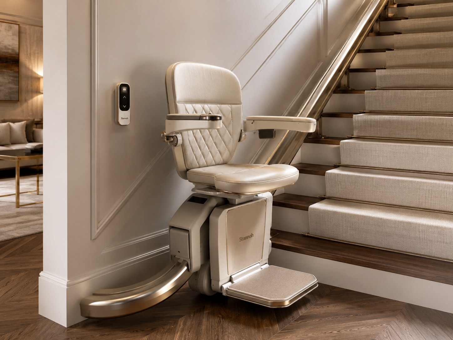 Premium stairlift installed on a staircase for safer home access